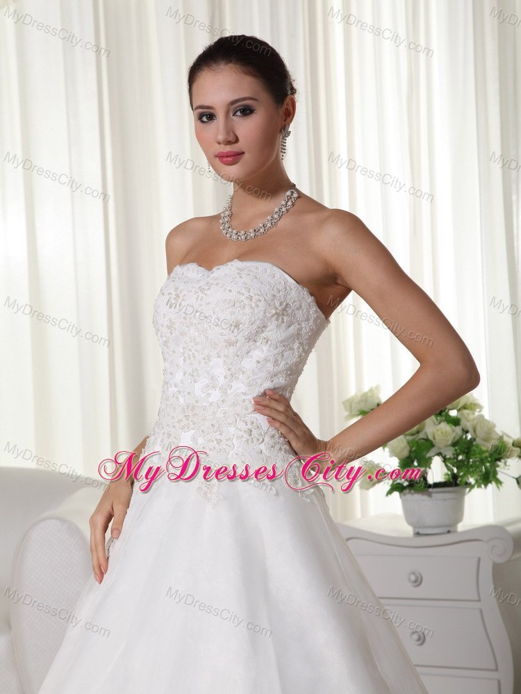 Elegant A-line Sweetheart Floor-length Bridal dress with Lace