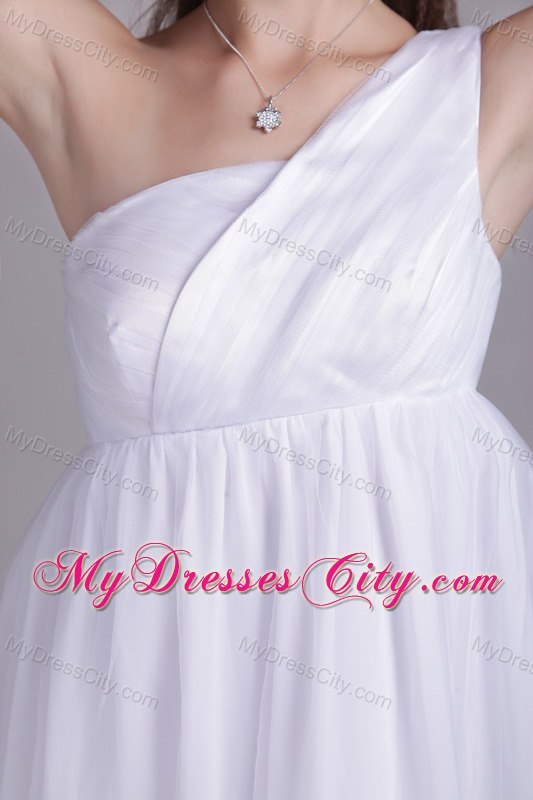 Tiered One Shoulder Ankle-length Maternity Wedding Dress