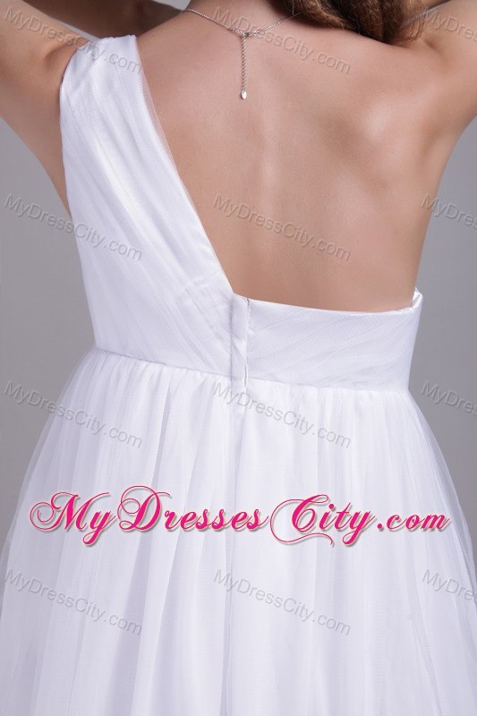 Tiered One Shoulder Ankle-length Maternity Wedding Dress