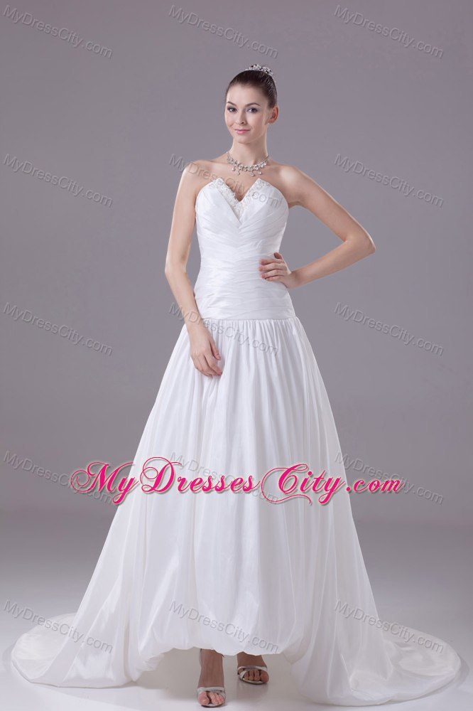 Appliques with Beading Wedding Dress With Ruffles Court Train