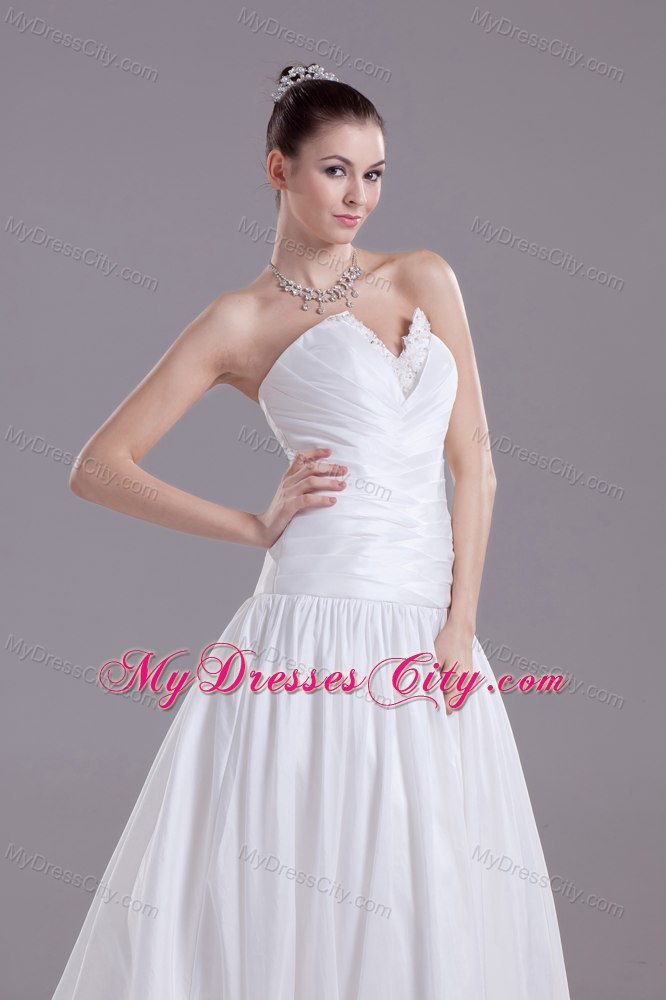 Appliques with Beading Wedding Dress With Ruffles Court Train