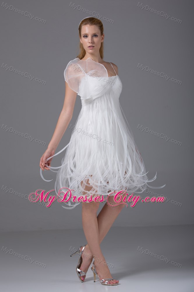Stylish Princess Spaghetti Straps Loop Knee-length Wedding Dress