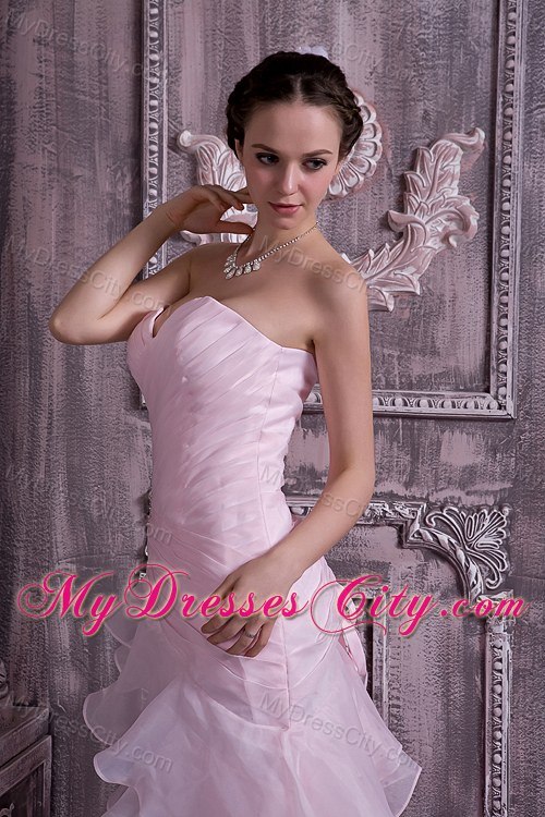 2013 Baby Pink Prom Dress Column Sweetheart Ruching Beading