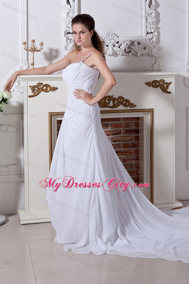 Elegant One Shoulder Appliques and Ruches Bridal Dress 2013