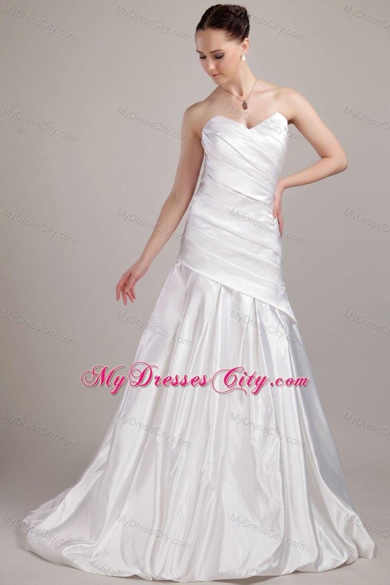 2013 Romantic A-line Sweetheart Ruches Wedding Dress