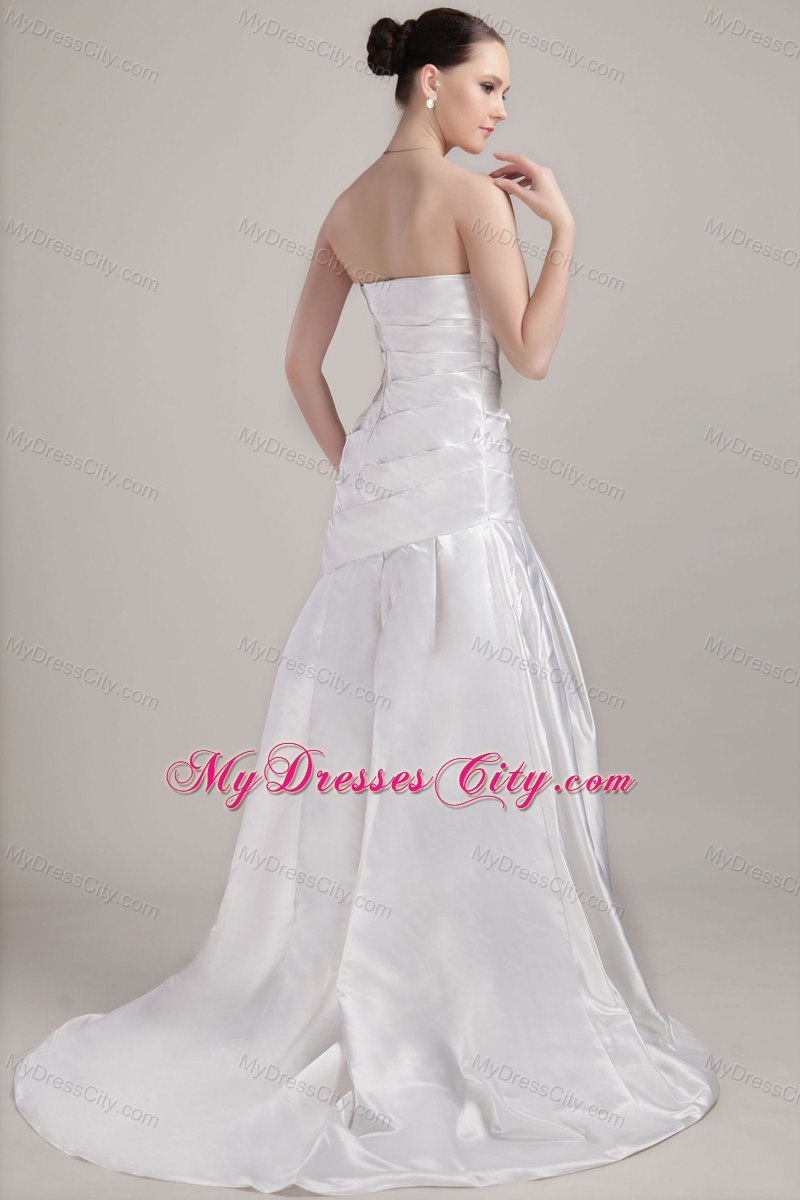 2013 Romantic A-line Sweetheart Ruches Wedding Dress