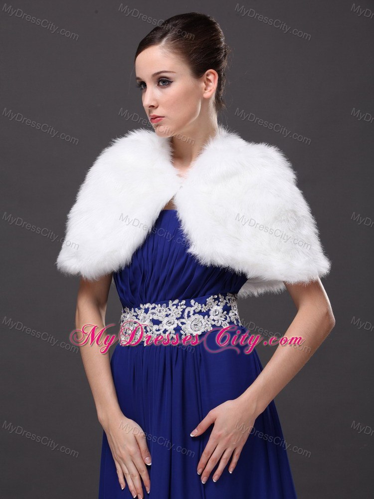 High Neck Perfect Faux Fur Prom Wraps / Shawls