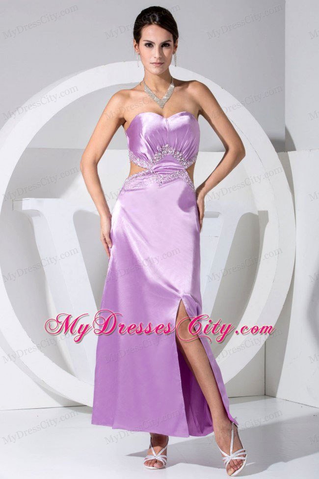 Lavender Bodice Slit 2013 Prom Dress with Cut Out Waist