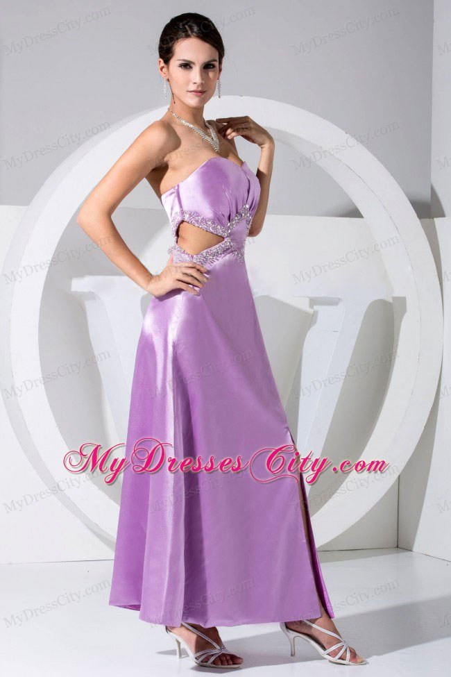 Lavender Bodice Slit 2013 Prom Dress with Cut Out Waist
