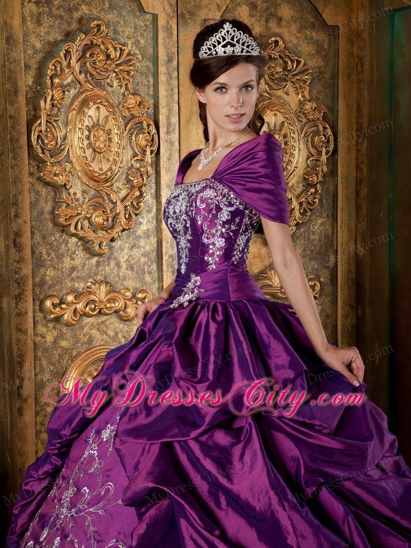 Purple Straplesss Quinceanera Dress with Jacket