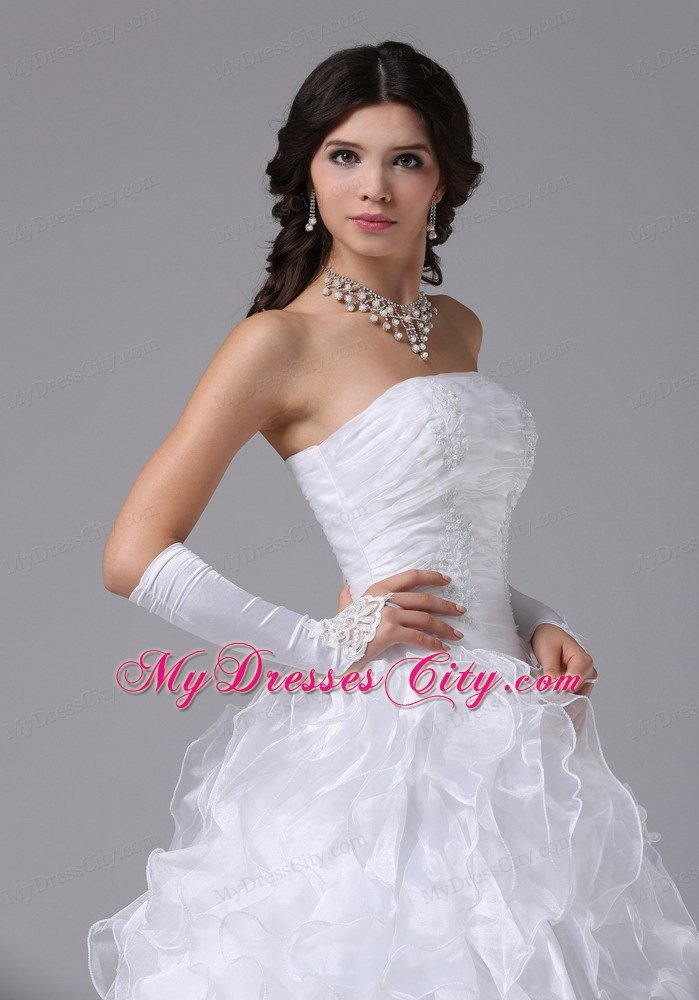Ball Gown Floor-length Organza Wedding Dress With Ruffles layer