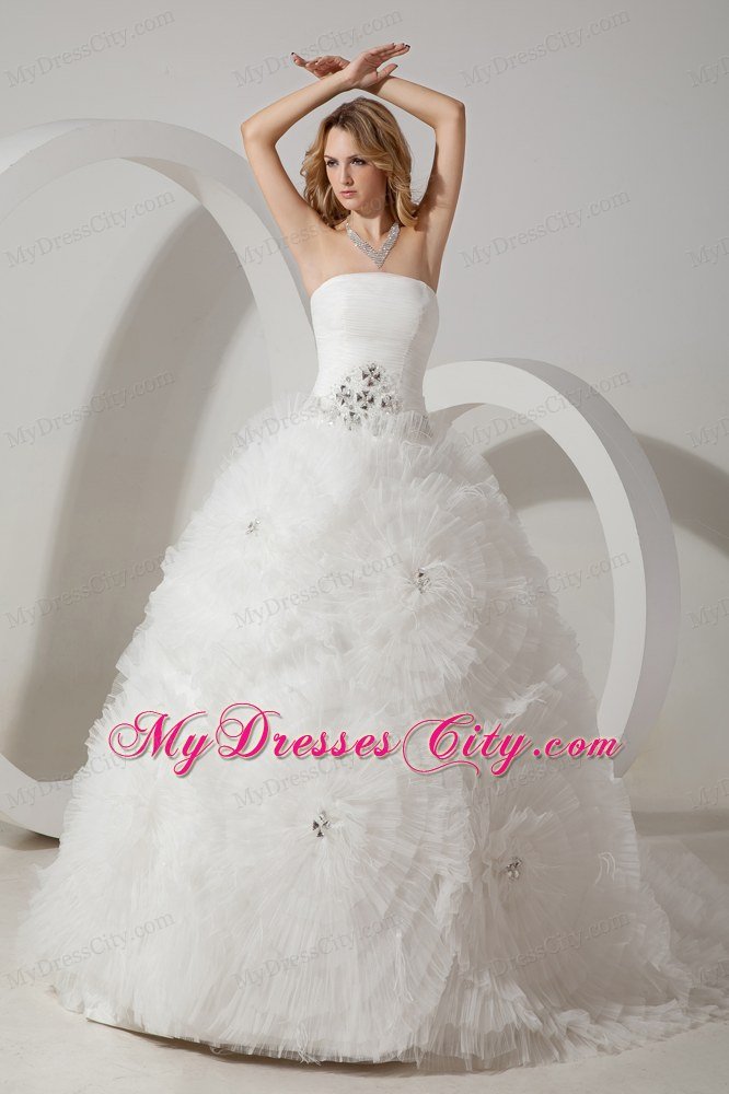 Strapless Wedding Dresses With Diamonds Puffy