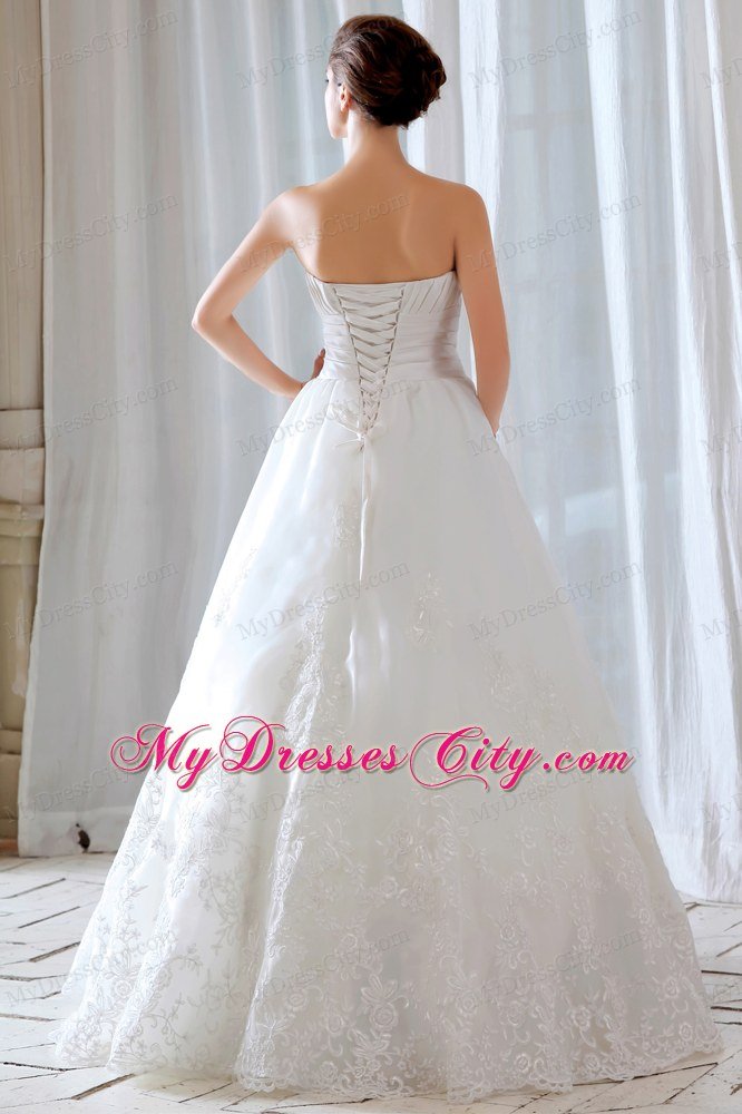 Romantic Princess Sweetheart Beading Lace and Ruching Wedding Gowns
