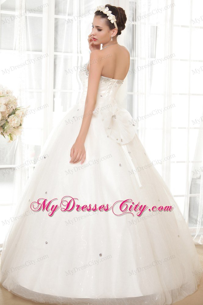 Rhinestone Puffy Sweetheart Full-length Hall Summer Wedding Dress