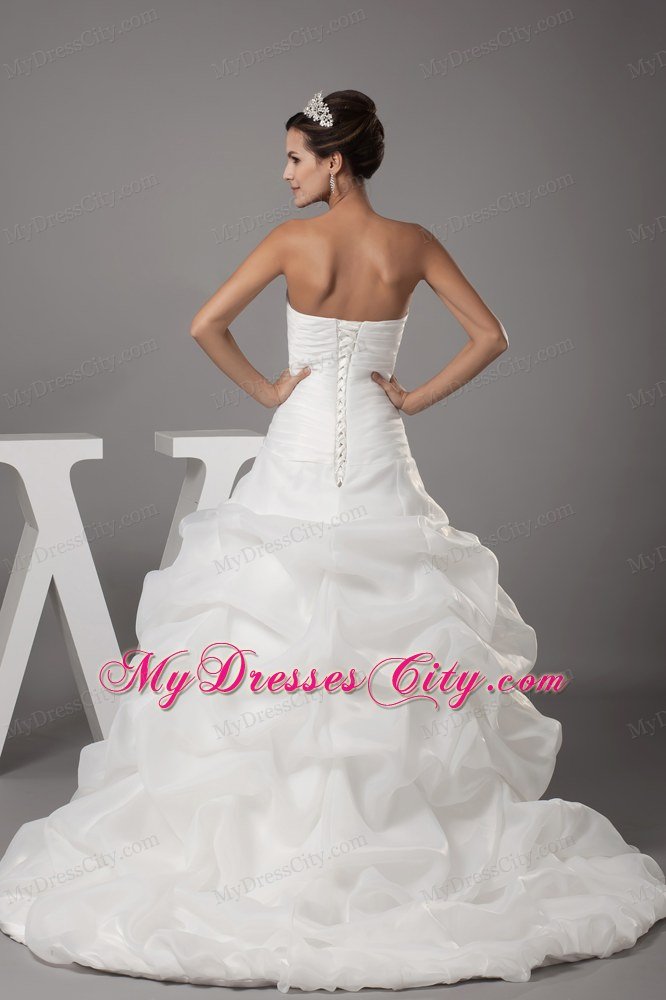 Pick-ups Sweetheart A-line Wedding Dress With Corset up Back