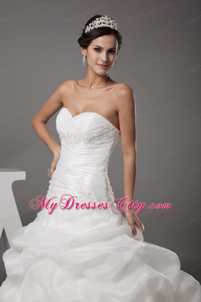Pick-ups Sweetheart A-line Wedding Dress With Corset up Back