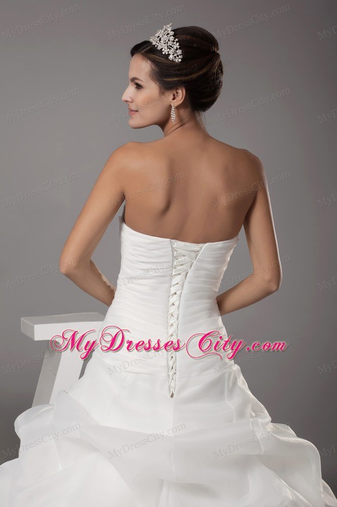 Pick-ups Sweetheart A-line Wedding Dress With Corset up Back