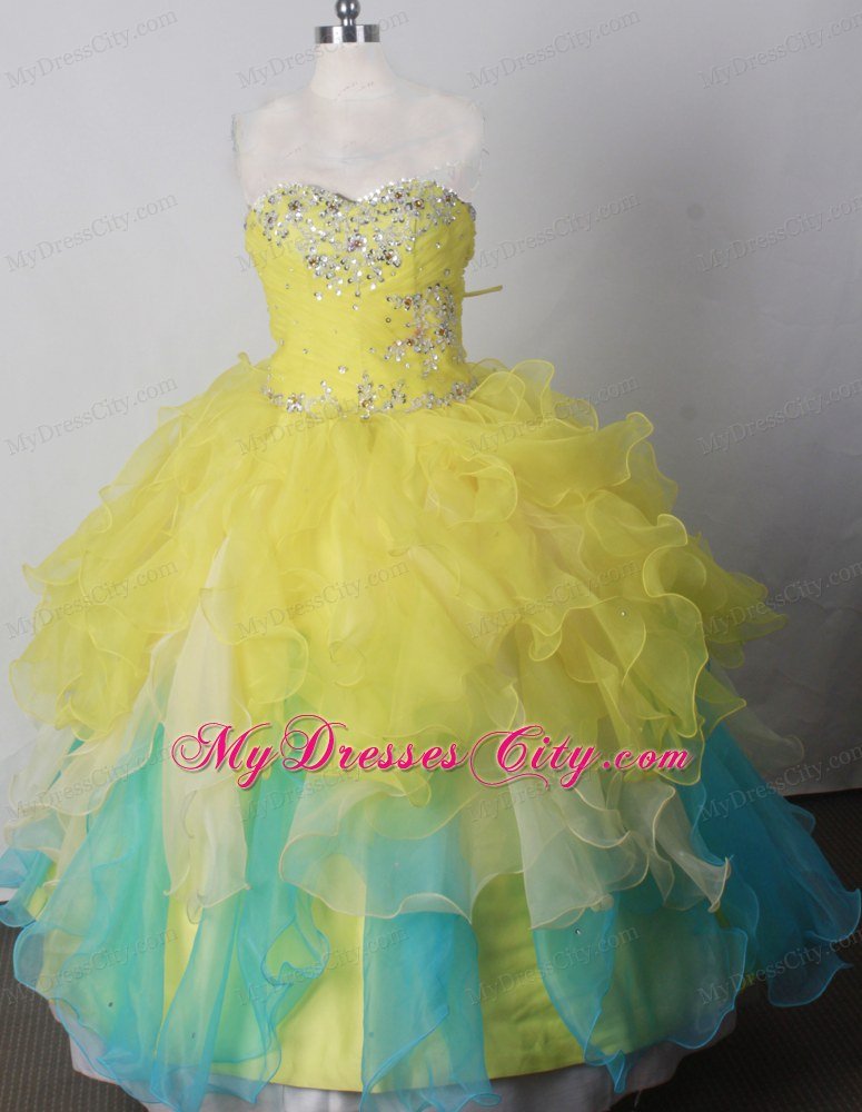 Sweetheart Beading Pageant Dresses for Kids with Ruffled Layers