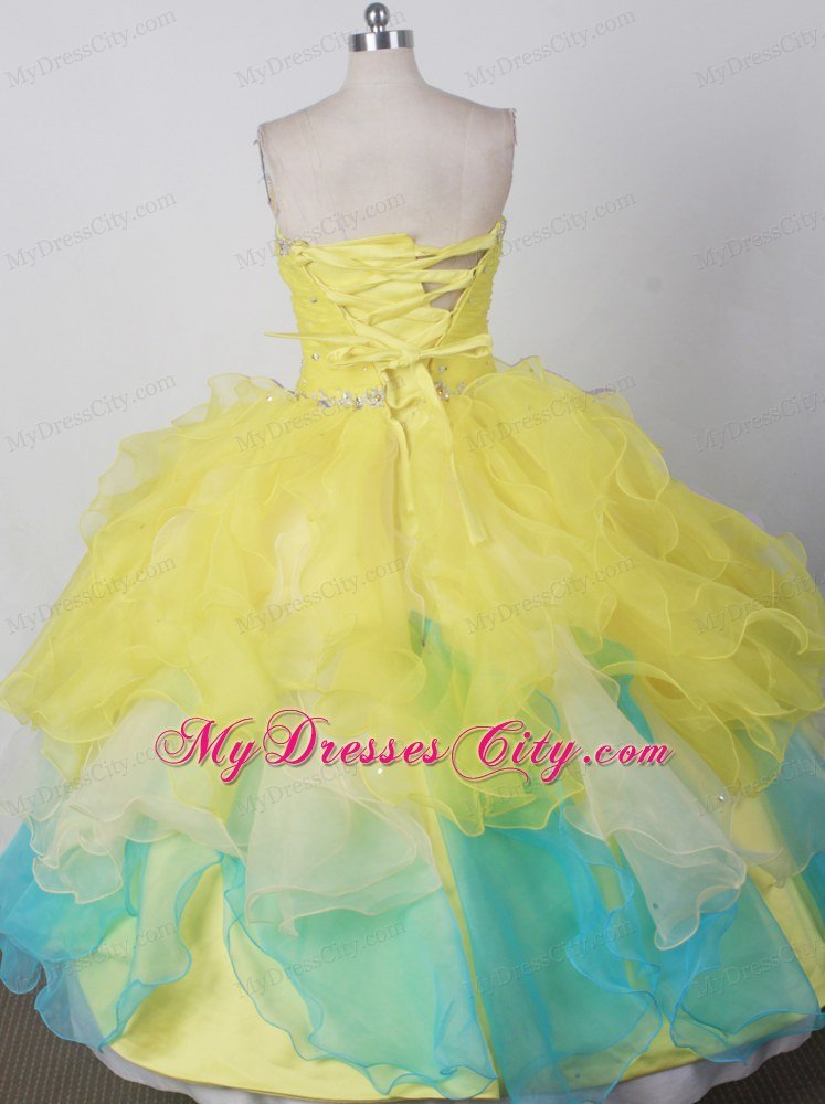 Sweetheart Beading Pageant Dresses for Kids with Ruffled Layers