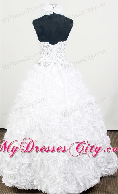 Little Girl Pageant Dresses Beading in Fabric With Roling Flowers