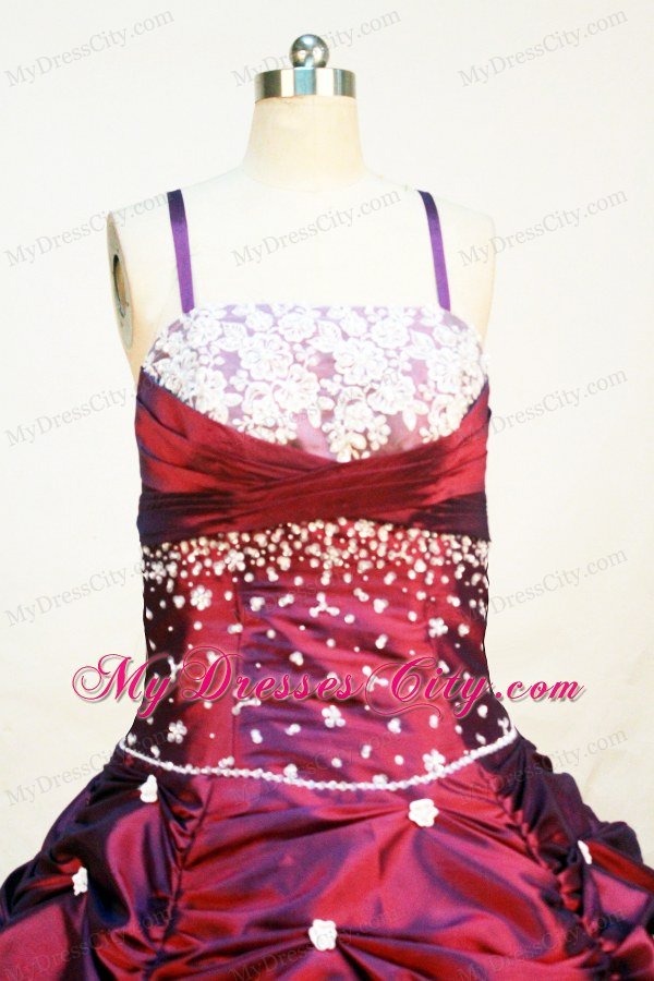 Spaghetti Straps Lace and Beaded Pageant Dresses for Kids