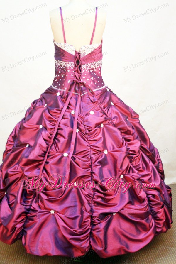 Spaghetti Straps Lace and Beaded Pageant Dresses for Kids