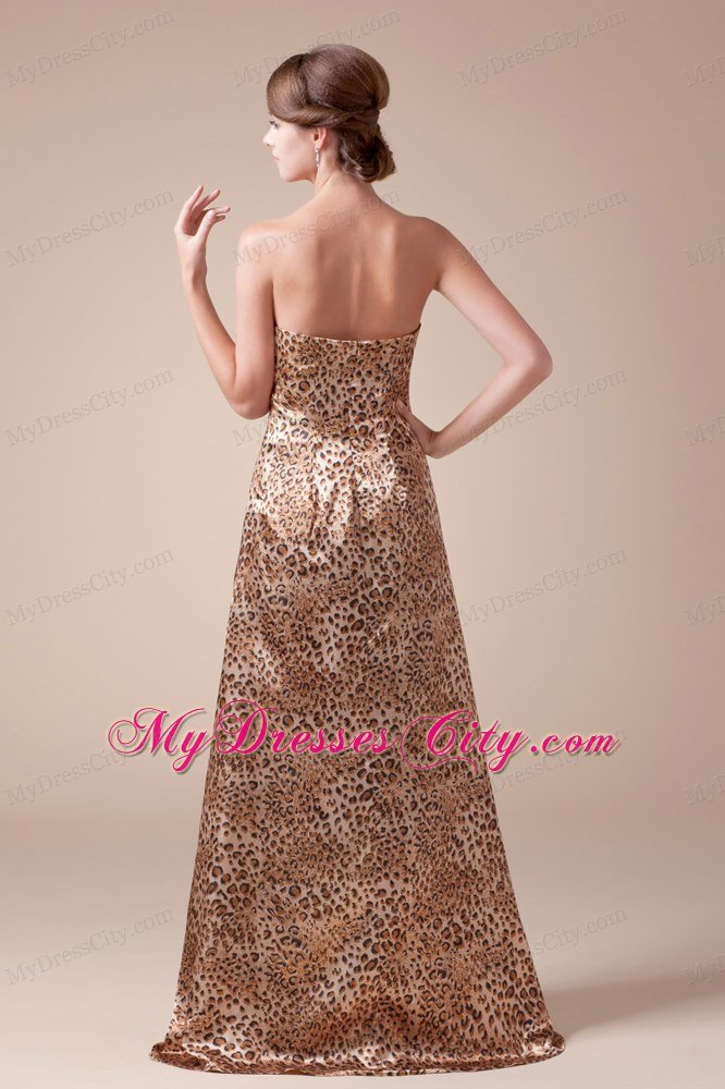2013 Stylish Strapless Empire Beading Leopard Maxi Celebrity Dress