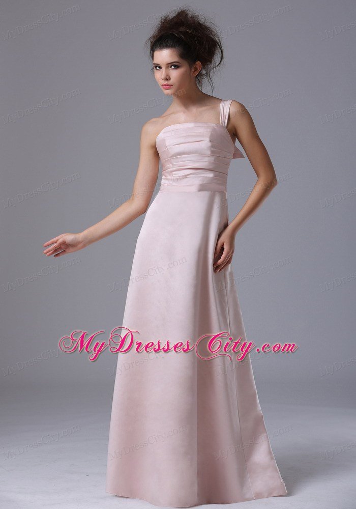 One Shoulder Ruched Column Light Pink 2013 Prom Dresses