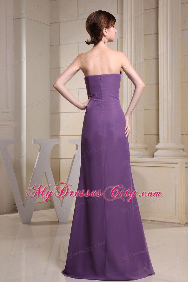 Purple Sweetheart Ruching Evening Prom Dresses with Cool Back