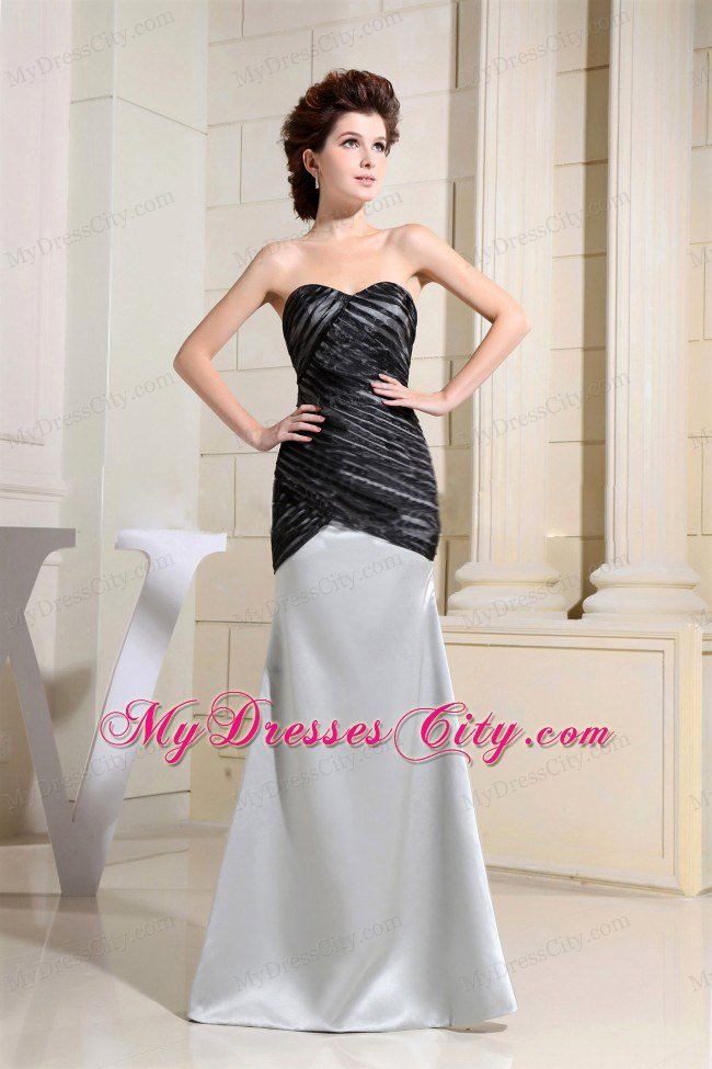 Ruched Black and Grey Sweetheart Prom Dresses for Celebrity