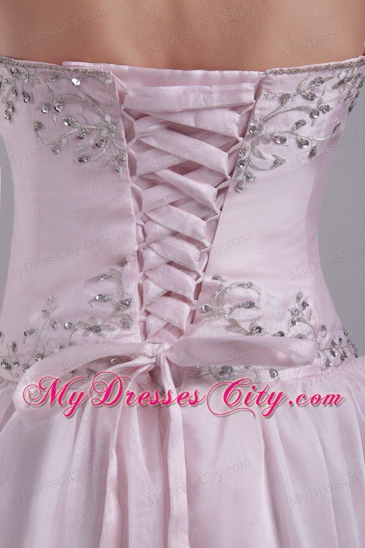 Empire Sweetheart Floor-length Beading Prom Dress in Baby Pink
