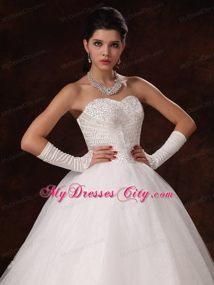 Ball Gown Sweetheart Beaded Bodice Floor-length Wedding Dress