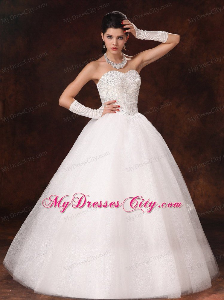 Ball Gown Sweetheart Beaded Bodice Floor-length Wedding Dress