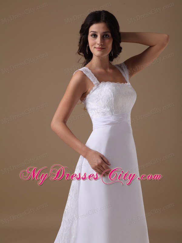 Designer A-line Square Lace Wide Sleeves Wedding Dress 2013 Hot sale