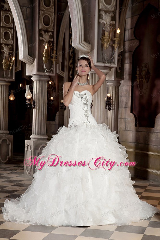 Prefect Puffy Sweetheart Beading Ruffled 2013 Garden Wedding Gowns