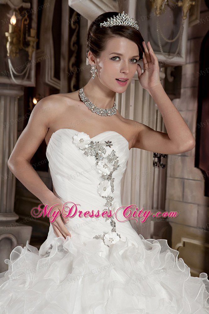 Prefect Puffy Sweetheart Beading Ruffled 2013 Garden Wedding Gowns