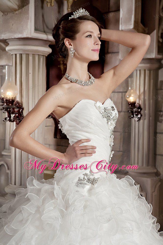 Prefect Puffy Sweetheart Beading Ruffled 2013 Garden Wedding Gowns