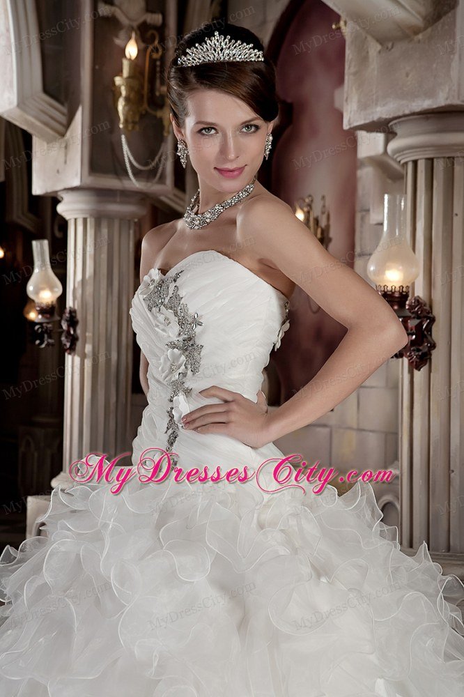 Prefect Puffy Sweetheart Beading Ruffled 2013 Garden Wedding Gowns