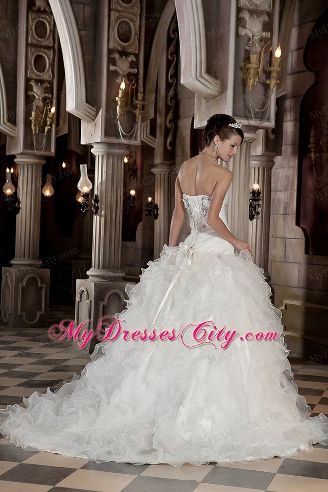 Prefect Puffy Sweetheart Beading Ruffled 2013 Garden Wedding Gowns
