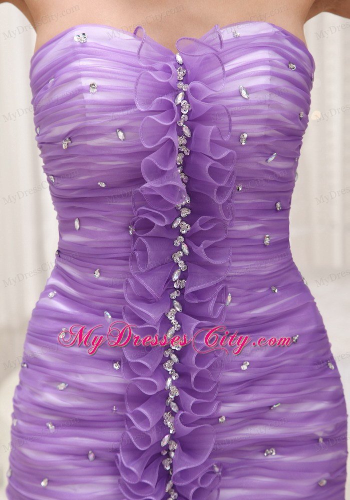 Lavender Column Ruched Bodice Mini-length Club Wear for Parties