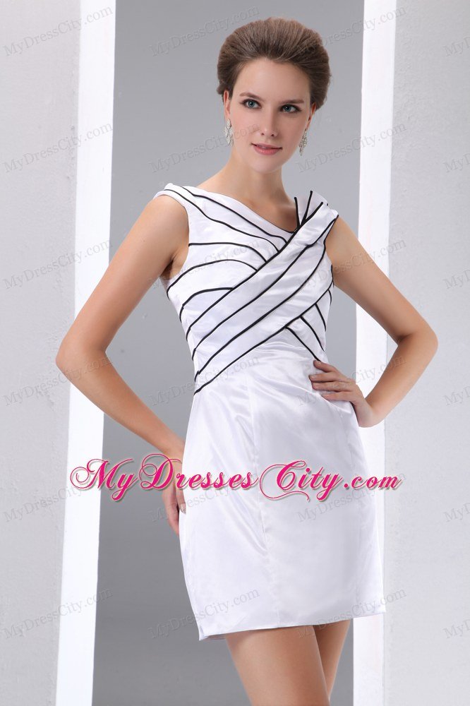 Elegant V-neck Column Mini-length White Dress for Nightclub