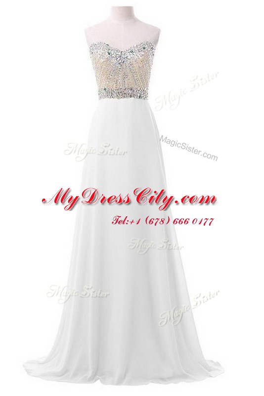 Most Popular Chiffon Sleeveless Floor Length Prom Dresses and Beading