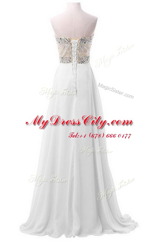 Most Popular Chiffon Sleeveless Floor Length Prom Dresses and Beading