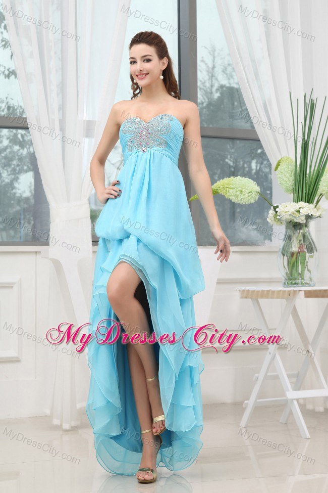 Sweetheart High-Low Prom Pageant Dress with Layered