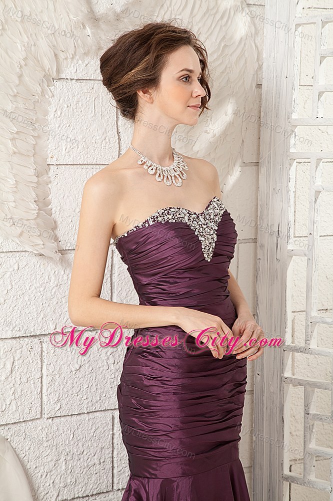 Typical Ruched Bodice with Jeweled Neckline Mermaid Dress for Pageant