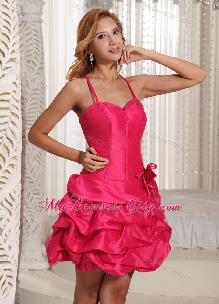 Spaghetti Straps Coral Pick-ups Prom Party Dress For Cheap