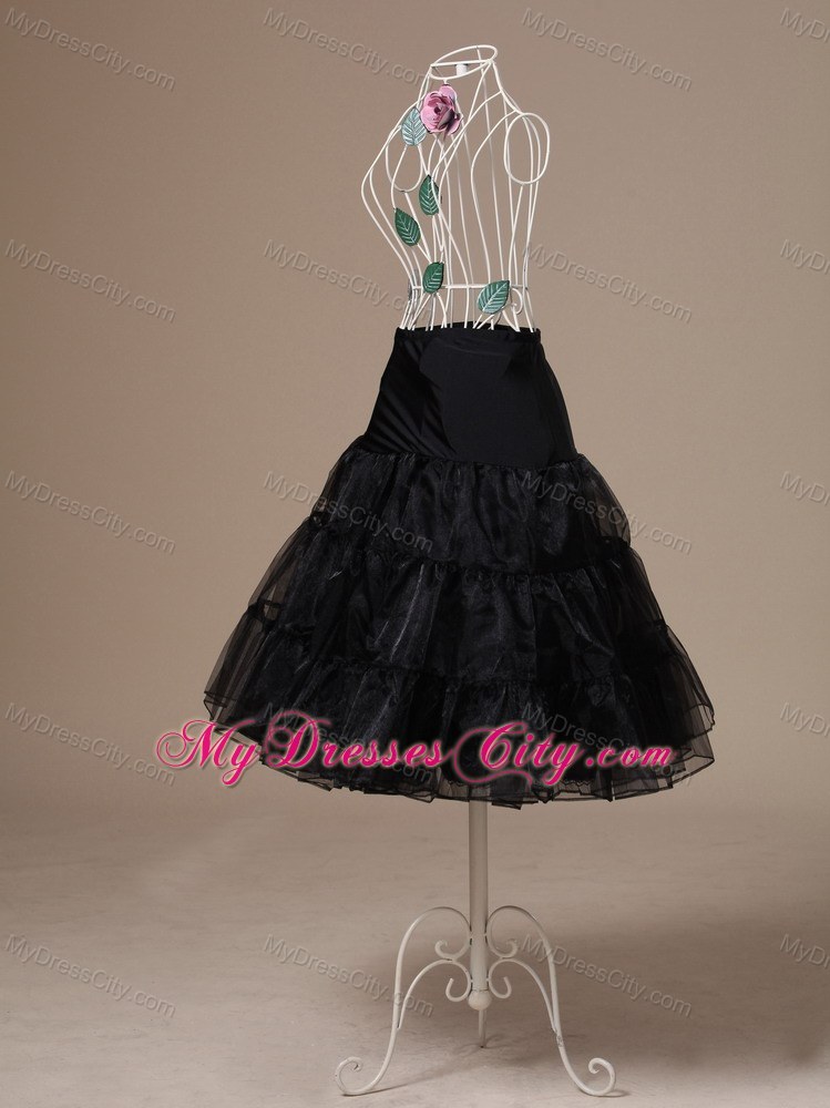 Brand New Black Organza Tea-length Wedding Petticoat