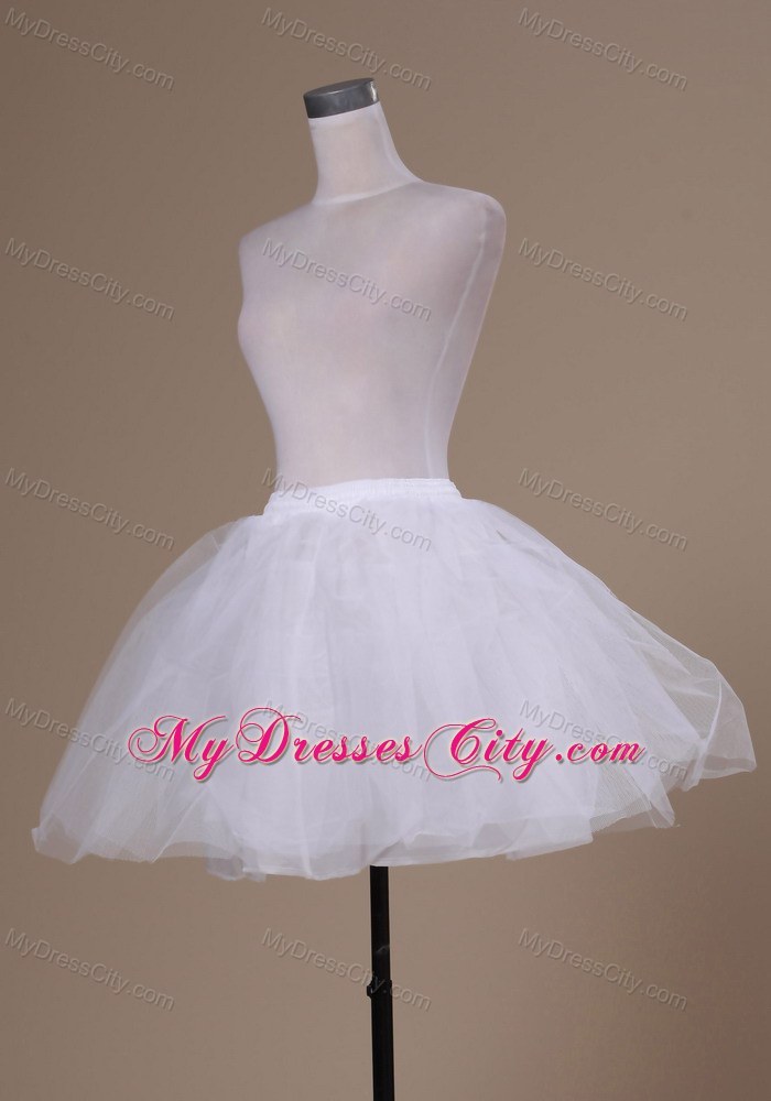 Sweet Mini-length White A-line Petticoat