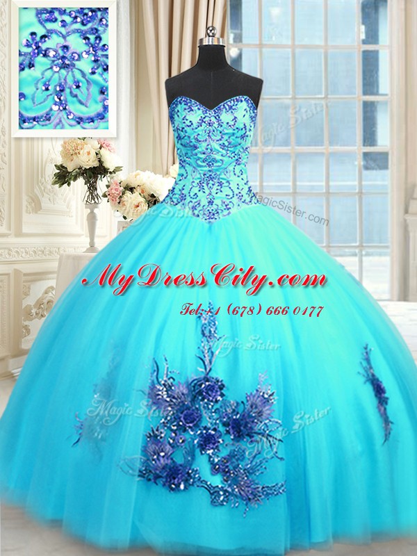 Beading and Appliques and Embroidery Sweet 16 Quinceanera Dress Baby