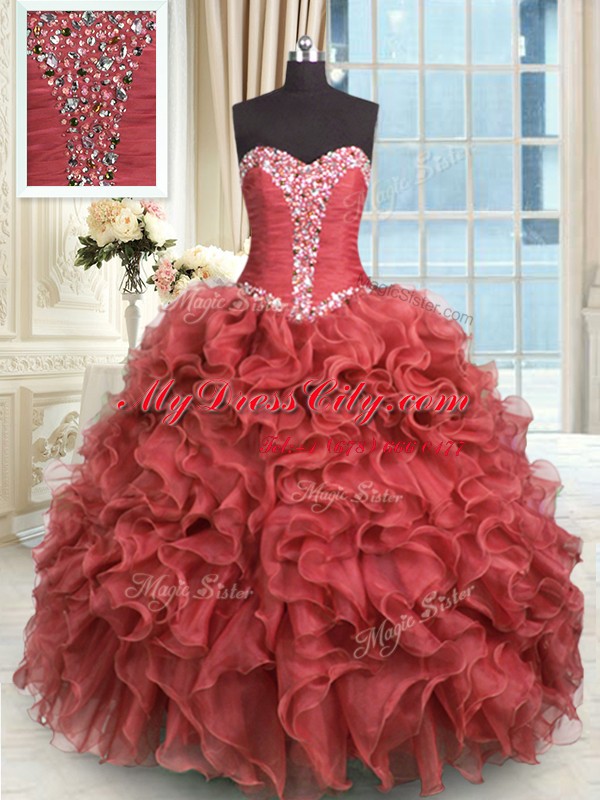 Rust Red 15th Birthday Dress Military Ball and Sweet 16 and Quinceanera